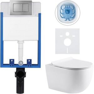 CERANO - Kompletný podomietkový WC set Lite/Felci - biela lesklá - WC tlačidlo Classic, tmavo šedá - na zamurovanie - 52, 5x36 CER-080359 vyobraziť