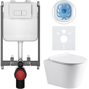 CERANO - Kompletný WC set Basic/Carlito - biela lesklá - WC tlačidlo Modulo/Biela - na zamurovanie - 48, 5x36, 5 CER-8050BD86046 vyobraziť