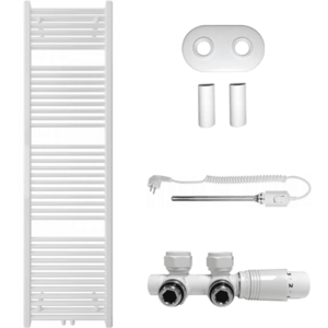 CERANO - Kúpeľňový radiátorový set Lincoln - kombinované vykurovanie, termo tyč - stredové pripojenie 50 mm - 300W - biela lesklá - 1800x500 mm CER-663382 vyobraziť