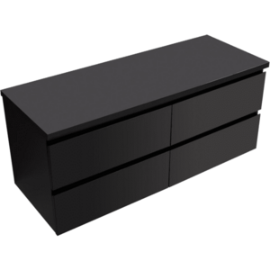 CERANO - Kúpeľňová skrinka Carole + doska pod umývadlo Navira Pro - 36 mm - čierna matná - 120x51, 6x46 CER-668285 vyobraziť