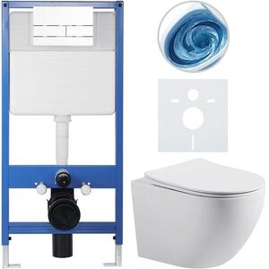 CERANO - Kompletný WC set Profi/Cesso - biela matná - WC tlačidlo Line/Biela - predstenová inštalácia - 49x36 CER-8050BD84367 vyobraziť