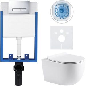 CERANO - Kompletný podomietkový WC set Profi/Felci - biela lesklá - WC tlačidlo Slim, chróm - na zamurovanie - 52, 5x36 CER-8050BD55 vyobraziť