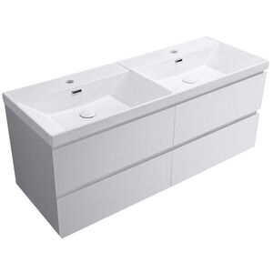 CERANO - Kúpeľňová skrinka Carole - keramické dvojumývadlo Viano - biela matná - 121, 5x62, 5x46, 5 CER-091546 vyobraziť