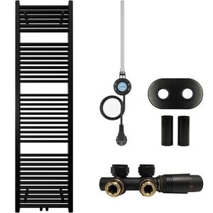 CERANO - Kúpeľňový radiátorový set Lincoln - kombinované vykurovanie, wifi tyč - stredové pripojenie 50 mm - 300W - čierna matná - 1800x500 mm CER-663403 vyobraziť