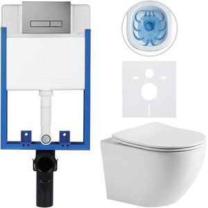 CERANO - Kompletný podomietkový WC set Lite/Cesso - biela lesklá - WC tlačidlo Slim, tmavo šedá - na zamurovanie - 49x36 CER-341445 vyobraziť