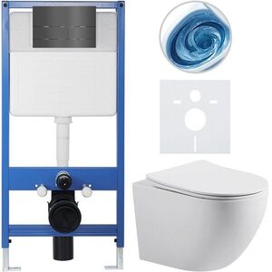 CERANO - Kompletný WC set Profi/Cesso - biela matná - WC tlačidlo Line. tmavo šedá - predstenová inštalácia - 49x36 CER-8050BD84375 vyobraziť