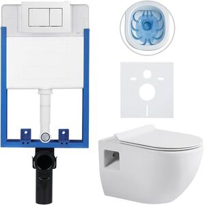 CERANO - Kompletný podomietkový WC set Lite/Dure - biela lesklá - WC tlačidlo Classic, biele - na zamurovanie - 51x35 CER-665299 vyobraziť