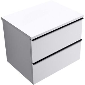 CERANO - Kúpeľňová skrinka Velora - biela matná, úchytka čierna + doska pod umývadlo Navira Pro - 36 mm - 70x56, 6x46, 5 CER-668516 vyobraziť