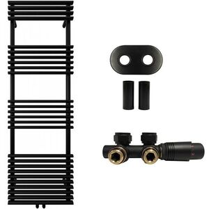 CERANO - Kúpeľňový radiátorový set Luigi - ústredné vykurovanie - stredové pripojenie 50 mm - 713W - čierna matná - 1600x500 mm CER-663439 vyobraziť
