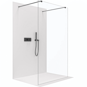CERANO - Sprchová zástena Walk-in Onyx Duo Ľ/P - 8 mm - hranatá vzpera - čierna matná, transparentné sklo - 60x200 CER-8050BD2029 vyobraziť
