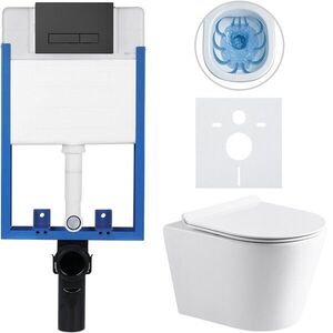 CERANO - Kompletný podomietkový WC set Profi/Carlito - biela lesklá - WC tlačidlo Slim, čierne matné - na zamurovanie - 48, 5x36, 5 CER-8050BD74 vyobraziť
