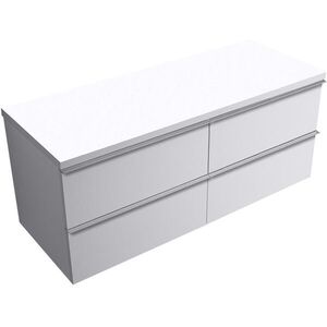 CERANO - Kúpeľňová skrinka Velora - biela matná, úchytka chrómová + doska pod umývadlo Navira Pro - 36 mm - 140x56, 6x46, 5 CER-668534 vyobraziť