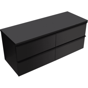 CERANO - Kúpeľňová skrinka Velora - čierna matná, úchytka čierna + doska pod umývadlo Navira Pro - 36 mm - 160x56, 6x46, 5 CER-668567 vyobraziť