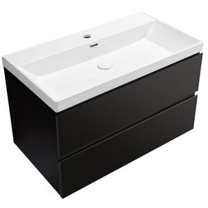 CERANO - Kúpeľňová skrinka Carole - keramické umývadlo Viano - čierna matná - 100, 9x62, 6x46, 5 CER-121918 vyobraziť