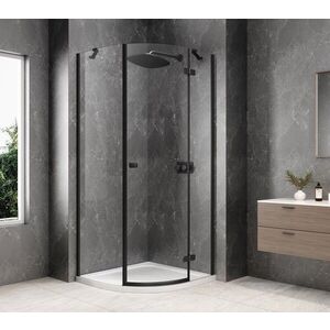POLYSAN - GLOBE BLACK štvrťkruhová sprchová zástena 800x800, číre sklo, pravé GB2680RB vyobraziť