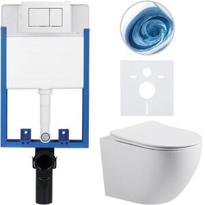 CERANO - Kompletný WC set Profi/Cesso - biela matná - WC tlačidlo Classic/Biela - na zamurovanie - 49x36 CER-8050BD90 vyobraziť