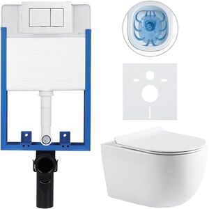 CERANO - Kompletný podomietkový WC set Profi/Felci - biela lesklá - WC tlačidlo Classic, biele - na zamurovanie - 52, 5x36 CER-8050BD65 vyobraziť