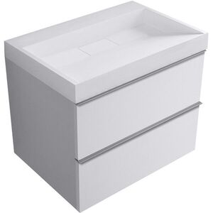 CERANO - Kúpeľňová skrinka Velora - biela matná, úchytka chróm + umývadlo z lit. mramoru Vita - biela matná - 70x63x46, 5 CER-8050BD83997 vyobraziť