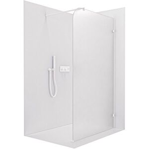 CERANO - Sprchová zástena Walk-in Orbis Round - Pravá - 8 mm - guľatá vzpera - biela matná, mliečne sklo - 140x200 CER-999934 vyobraziť