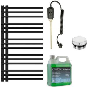 CERANO - Kúpeľňový elektrický radiátorový set Burke - Ľ/P - 300W - čierna matná - 1000x500 mm CER-373506 vyobraziť