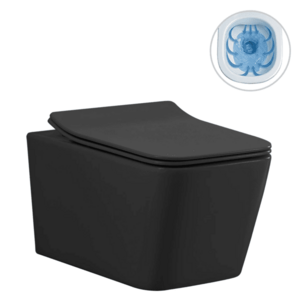 CERANO - WC závesné Forte, Rimless + Slim/UF sedátko - čierna matná - 51x36 CER-538750 vyobraziť