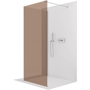 CERANO - Sprchová zástena Walk-in Onyx Corner Cube Ľ/P - 8 mm - hranatá vzpera - chróm, bronzové sklo - 130x120x200 CER-688381 vyobraziť