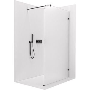 CERANO - Sprchová zástena Walk-in Orbis Round - Pravá - 8 mm - guľatá vzpera - čierna matná, mliečne sklo - 160x200 CER-999942 vyobraziť