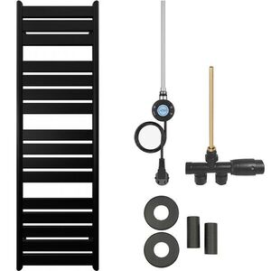 CERANO - Kúpeľňový radiátorový set Arturo - kombinované vykurovanie, wifi tyč - bočné jednobodové pripojenie - 600W - čierna matná - 1600x500 mm CER-663667 vyobraziť