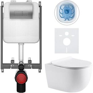 CERANO - Kompletný WC set Basic/Felci - biela lesklá - WC tlačidlo Modulo/Strieborná - na zamurovanie - 53x37 CER-8050BD86101 vyobraziť