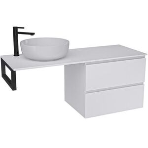 CERANO - Kúpeľňová skrinka Carole - biela matná + doska pod umývadlo z lit. mramoru Elanys - 12 mm + konzola čierna - 120x46x49, 2 CER-679313 vyobraziť