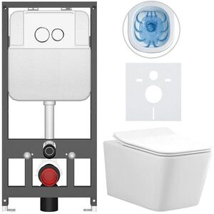 CERANO - Kompletný WC set Basic/Forte - biela lesklá - WC tlačidlo Dualo/Biela - závesné - predstenová inštalácia - 51x36 CER-8050BD86108 vyobraziť