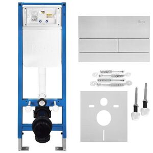 REA - Podomietkový Inštalačný Set Slim 024N pre WC s Tlačidlom T Brush Steel KPL-E1057 vyobraziť