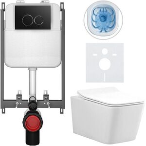 CERANO - Kompletný WC set Basic/Forte - biela lesklá - WC tlačidlo Dualo/Čierna - na zamurovanie - 51x36 CER-8050BD86111 vyobraziť