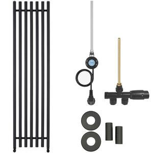 CERANO - Kúpeľňový radiátorový set Valerio - kombinované vykurovanie, wifi tyč - bočné jednobodové pripojenie - 600W - čierna matná - 1560x390 mm CER-663730 vyobraziť