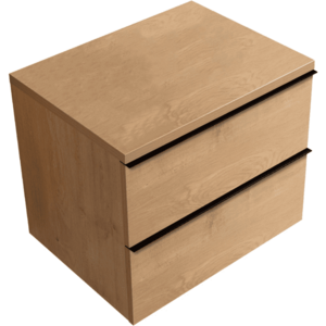CERANO - Kúpeľňová skrinka Velora - dub medový, úchytka čierna + doska pod umývadlo Navira Pro - 36 mm - 70x56, 6x46, 5 CER-668666 vyobraziť