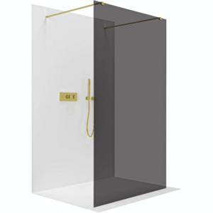 CERANO - Sprchová zástena Walk-in Onyx Duo Ľ/P - 8 mm - hranatá vzpera - zlatá, grafitové sklo - 150x200 CER-8050BD1770 vyobraziť