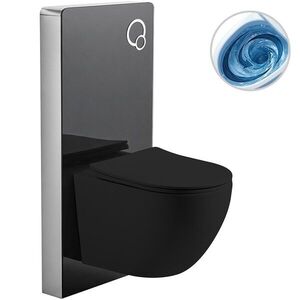 CERANO - Kompletný WC set Modul/Cesso - čierna matná - integrované WC tlačidlo - pneumatický modul - 49x36 CER-979847 vyobraziť