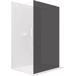CERANO - Sprchová zástena Walk-in Onyx Duo Ľ/P - 8 mm - hranatá vzpera - biela matná, grafitové sklo - 90x200 CER-8050BD1776 vyobraziť