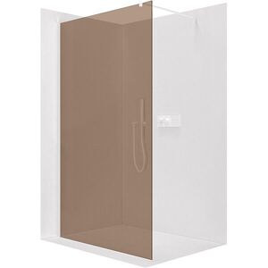 CERANO - Sprchová zástena Walk-in Onyx Cube Ľ/P - 8 mm - hranatá vzpera - biela matná, bronzové sklo - 150x200 CER-686599 vyobraziť
