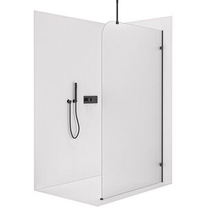 CERANO - Sprchová zástena Walk-in Orbis Top Round - Pravá - 8 mm - guľatá vzpera - čierna matná, mliečne sklo - 160x200 CER-999966 vyobraziť