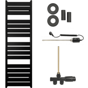 CERANO - Kúpeľňový radiátorový set Arturo - kombinované vykurovanie, termo tyč - bočné jednobodové pripojenie - 600W - čierna matná - 1600x500 mm CER-663772 vyobraziť