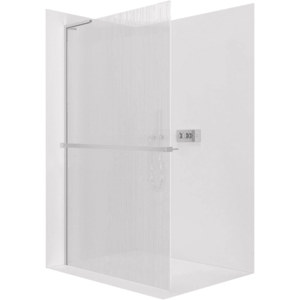 CERANO - Sprchová zástena Walk-in Onyx L-ľavá vzpera - 8 mm + polička/držiak na uteráky - chróm, ryhované sklo - 80x200 CER-8050BD934 vyobraziť