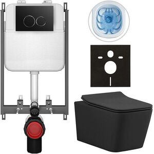 CERANO - Kompletný WC set Basic/Forte - čierna matná - WC tlačidlo Dualo/Čierna - na zamurovanie - 51x36 CER-8050BD86381 vyobraziť