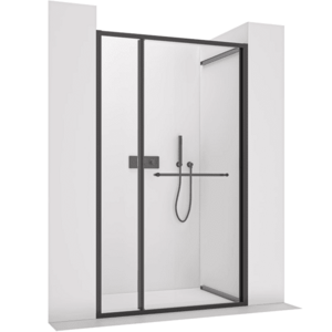 CERANO - Sprchové posuvné dvere Versaro L/P - 6 mm - čierna matná, transparentné sklo - 120x195 - zasúvacie CER-8050BD80332 vyobraziť