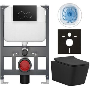 CERANO - Kompletný WC set Basic/Forte - čierna matná - WC tlačidlo Dualo/Čierna - závesné - nízky modul - predstenová inštalácia - 51x36 CER-8050BD86384 vyobraziť
