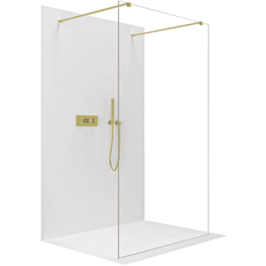 CERANO - Sprchová zástena Walk-in Onyx Duo Ľ/P - 8 mm - hranatá vzpera - zlatá, transparentné sklo - 60x200 CER-8050BD1791 vyobraziť