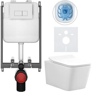 CERANO - Kompletný WC set Basic/Forte - biela lesklá - WC tlačidlo Modulo/Biela - na zamurovanie - 51x36 CER-8050BD86136 vyobraziť