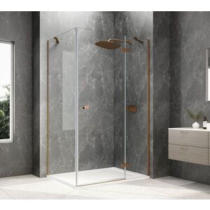 POLYSAN - GLOBE COPPER MATT obdĺžniková sprchová zástena 1100x800, číre sklo, pravé GB1011-3215RPG vyobraziť