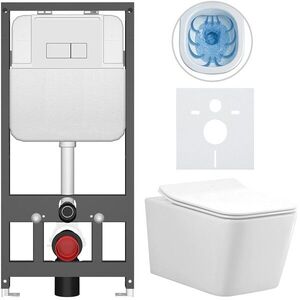 CERANO - Kompletný WC set Basic/Forte - biela lesklá - WC tlačidlo Modulo/Biela - závesné - predstenová inštalácia - 51x36 CER-8050BD86138 vyobraziť