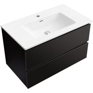 CERANO - Kúpeľňová skrinka Carole - čierna matná + keramické umývadlo Novo - biela lesklá - 81x49, 5x46, 5 CER-979869 vyobraziť
